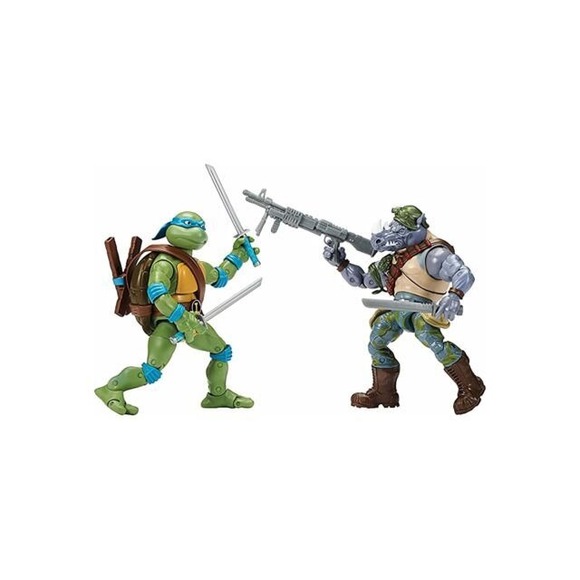 Playmates Toys Teenage Mutant Ninja Turtles - Leonardo vs Rocksteady - Picture 1 of 1